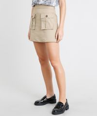 Saia-Feminina-Curta-com-Botoes-Kaki-9365224-Kaki_1