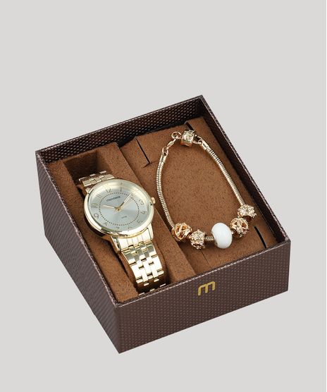 Kit-de-Relogio-Analogico-Mondaine-Feminino---Pulseira---99210LPMVDE1KC-Dourado-9527700-Dourado_1