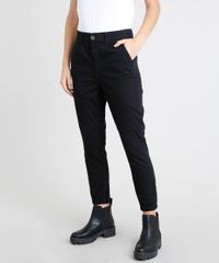 Calca-de-Sarja-Feminina-Jogger-com-Bolsos-Preta-9453698-Preto_1