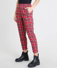 Calca-Feminina-Jogger-Estampada-Xadrez-Vermelha-9402259-Vermelho_1