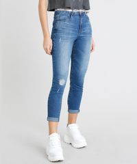 Calca-Jeans-Feminina-Cropped-com-Cinto-Animal-Print-Azul-Medio-9463402-Azul_Medio_1