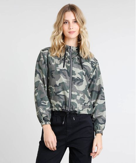 Jaqueta-Corta-Vento-Feminina-Estampada-Camuflada-com-Capuz-e-Ziper-de-Argola-Verde-Militar-9362452-Verde_Militar_1