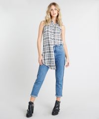 Camisa-Feminina-Longa-Estampada-Xadrez-Sem-Manga-Off-White-9364272-Off_White_3