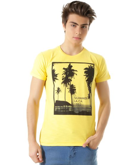 Camiseta-Flame--Summer-LA-CA--Amarela-8467041-Amarelo_1