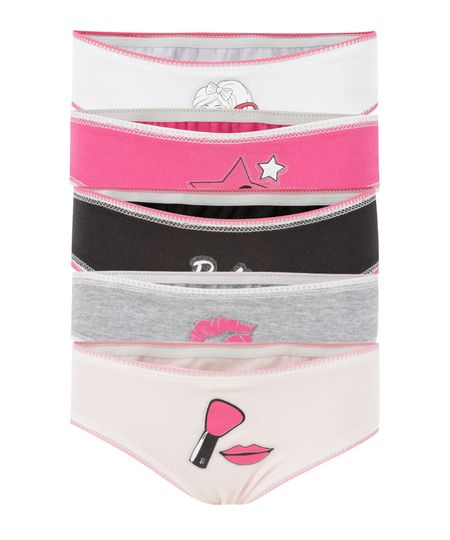 Kit-de-5-Calcinhas-Barbie-Multicor-8300515-Multicor_1 Kit-de-5-Calcinhas-Barbie-Multicor-8300515-Multicor_1