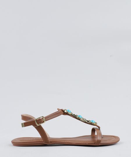 Rasteira-Feminina-com-Pedraria-e-Metal-Caramelo-9333464-Caramelo_1