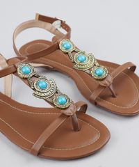 Rasteira-Feminina-com-Pedraria-e-Metal-Caramelo-9333464-Caramelo_2