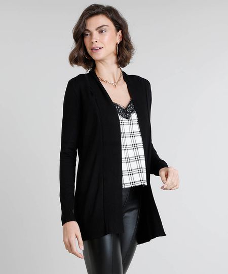 Capa Feminina Básica em Tricô Preta Menor preço em Capa Feminina Básica em Tricô Preta