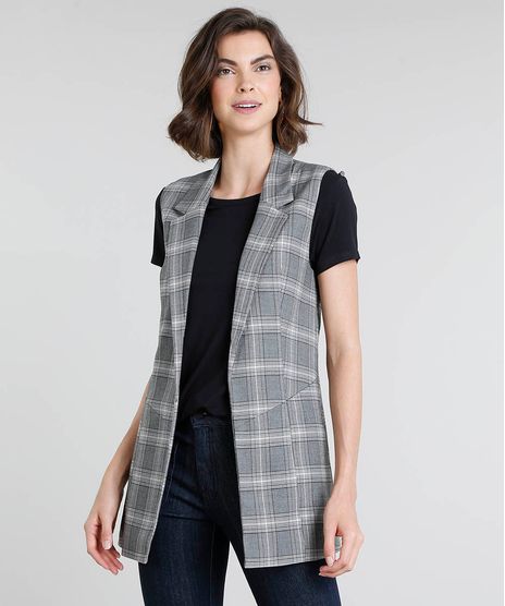 Colete-Feminino-Longo-Estampado-Xadrez-Cinza-Mescla-9375040-Cinza_Mescla_1