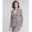 Blazer-Feminino-Transpassado-Estampado-Xadrez-com-Bolsos-Kaki-9380046-Kaki_1