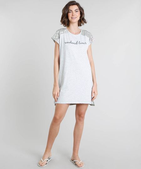 Camisola Feminina Estampada Floral "Weekend Lover" Manga Curta Verde Menor preço em Camisola Feminina Estampada Floral "Weekend Lover" Manga Curta Verde