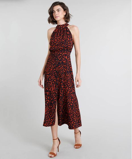 Vestido-Feminino-Midi-Halter-Neck-Estampado-Animal-Print-com-Botoes-Preto-9375379-Preto_1