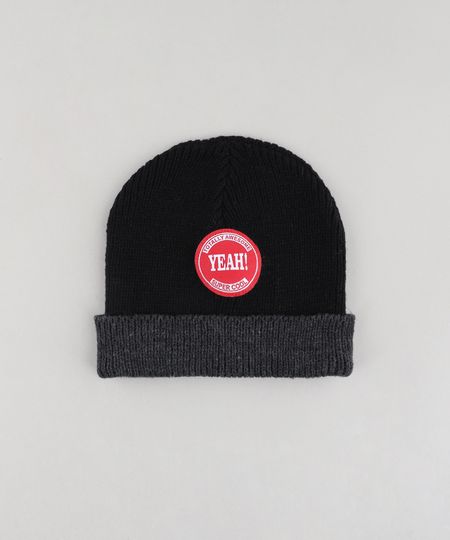 Gorro-Infantil--Yeah---em-Trico-Preto-9358530-Preto_1 Gorro-Infantil--Yeah---em-Trico-Preto-9358530-Preto_1