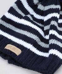 Kit-de-Gorro-Infantil-Listrado-com-Pompom---Luva-em-Trico-Azul-Marinho-9358482-Azul_Marinho_4