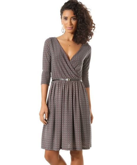 Vestido-Estampado-Geometrico-com-Cinto-Preto-8471277-Preto_1