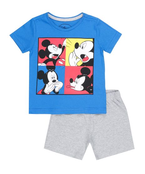 Conjunto-de-Camiseta-Azul---Bermuda-Mickey-Cinza-Mescla-8463720-Cinza_Mescla_1