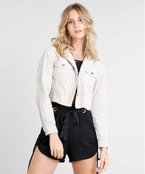 Jaqueta-Feminina-Cropped-em-Veludo-Cotele--Kaki-9360080-Kaki_1
