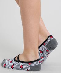 Meia-Feminina-Sapatilha-Listrada-com-Coracoes-Cinza-Mescla-Escuro-9423107-Cinza_Mescla_Escuro_3