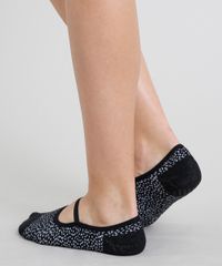 Meia-Feminina-Sapatilha-Estampada-de-Poa-Preta-9423083-Preto_3