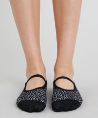 Meia-Feminina-Sapatilha-Estampada-de-Poa-Preta-9423083-Preto_4