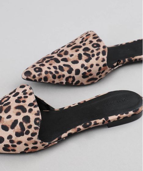 mule feminino animal print