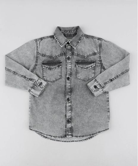 Camisa-Jeans-Infantil-com-Bolsos-Manga-Longa-Preta-9460120-Preto_1