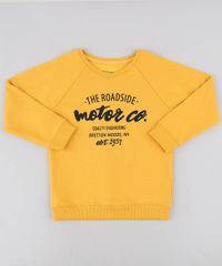 Blusao-Infantil--Motor--em-Moletom-Gola-Careca-Mostarda-9455832-Mostarda_1