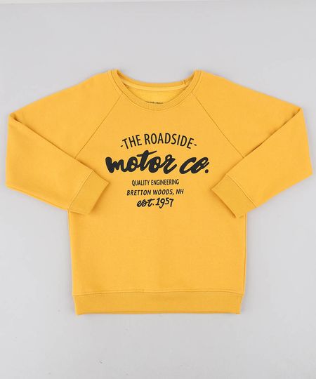 Blusao-Infantil--Motor--em-Moletom-Gola-Careca-Mostarda-9455832-Mostarda_1