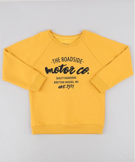 Blusao-Infantil--Motor--em-Moletom-Gola-Careca-Mostarda-9455832-Mostarda_1