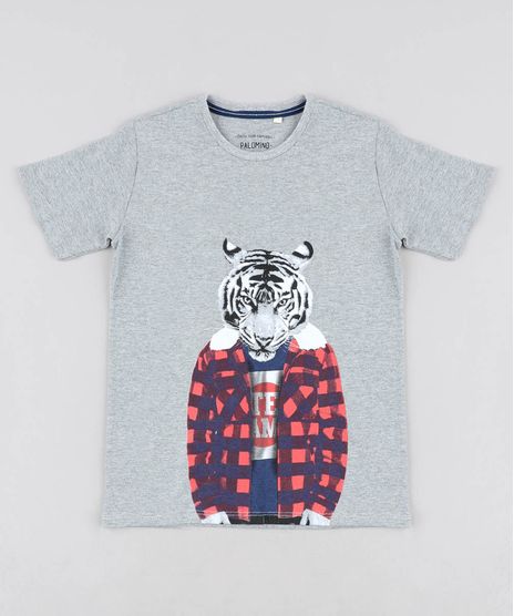 Camiseta-Infantil-Tigre-Manga-Curta-Gola-Careca-Cinza-Mescla-9438467-Cinza_Mescla_1