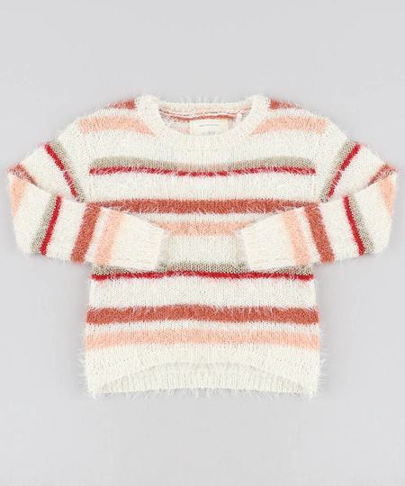 Sueter-Infantil-em-Trico-Felpudo-Listrado-Decote-Redondo-Bege-Claro-9347625-Bege_Claro_1 Sueter-Infantil-em-Trico-Felpudo-Listrado-Decote-Redondo-Bege-Claro-9347625-Bege_Claro_1