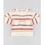 Sueter-Infantil-em-Trico-Felpudo-Listrado-Decote-Redondo-Bege-Claro-9347625-Bege_Claro_1