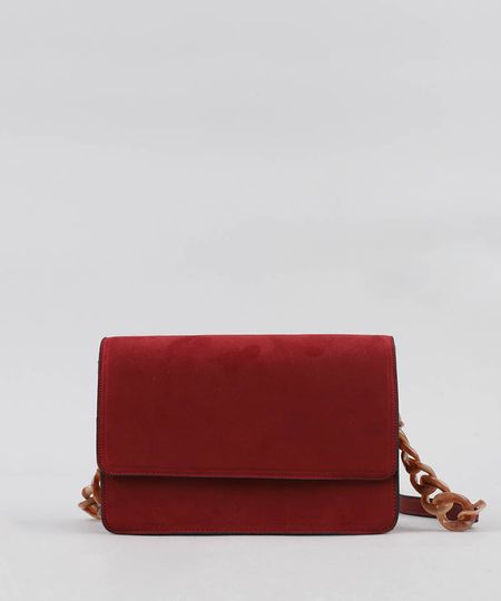 Bolsa-Feminina-Transversal-Grande-em-Suede-com-Alca-de-Acrilico-Vinho-9379324-Vinho_1