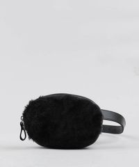 Pochete-Feminina-com-Pelucia-Preta-9439380-Preto_1