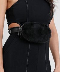 Pochete-Feminina-com-Pelucia-Preta-9439380-Preto_2
