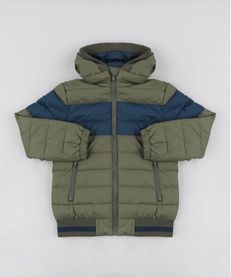 Jaqueta-Puffer-Infantil-com-Recorte-e-Capuz-Verde-Militar-9365197-Verde_Militar_1