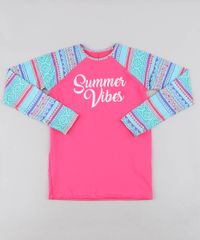 Blusa-de-Praia-Infantil-Raglan-com-Estampa-Etnica-Manga-Longa-Protecao-UV50--Pink-9422310-Pink_1