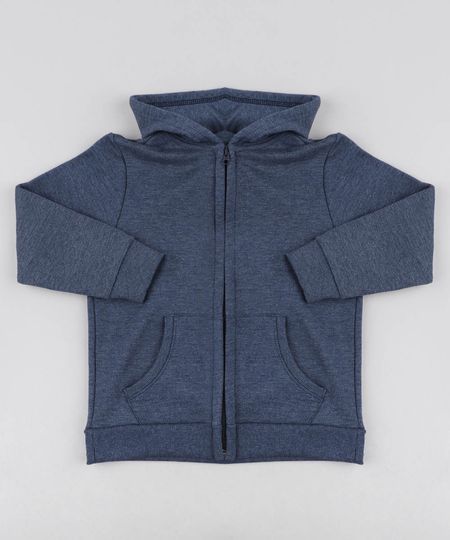 Blusao-Infantil-Basico-Mescla-em-Moletom-Felpado-com-Capuz-e-Bolso-Azul-8249882-Azul_1