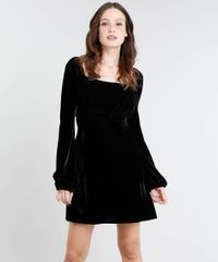 Vestido-Feminino-Curto-Mindset-em-Veludo-Manga-Longa-Decote-Princesa-Preto-9537545-Preto_1