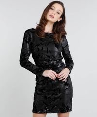 Vestido-Feminino-Mindset-Curto-em-Veludo-com-Paete-Manga-Longa-Preto-9555075-Preto_1