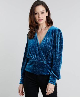 Blusa-Feminina-Mindset-Transpassada-em-Veludo-Devore-Animal-Print-Manga-Longa-Azul-9385653-Azul_1