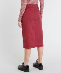Saia-de-Sarja-Feminina-Midi-Mindset-com-Botoes-e-Bolsos-Vinho-9503931-Vinho_2
