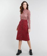 Saia-de-Sarja-Feminina-Midi-Mindset-com-Botoes-e-Bolsos-Vinho-9503931-Vinho_3