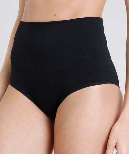Calcinha Redutora Cintura Alta Sem Costura Preta Menor preço em Calcinha Redutora Cintura Alta Sem Costura Preta