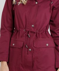 Parka-Feminina-Manga-Longa-com-Bolsos-Vinho-9360082-Vinho_4