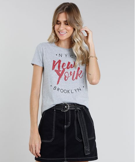 Blusa-Feminina--New-York--Manga-Curta-Decote-Redondo-Cinza-Mescla-9482205-Cinza_Mescla_1
