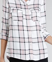 Camisa-Feminina-Estampada-Xadrez-com-Lurex-Manga-Longa-Off-White-9365399-Off_White_4