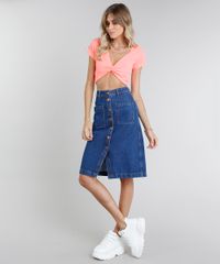 Saia-Jeans-Feminina-Midi-com-Botoes-Azul-Medio-9475941-Azul_Medio_3