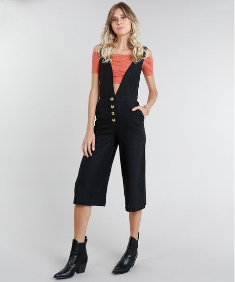 Macacao-Feminino-Pantacourt-em-Linho-com-Botoes-Preto-9366693-Preto_1
