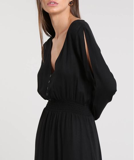 vestido preto shoulder
